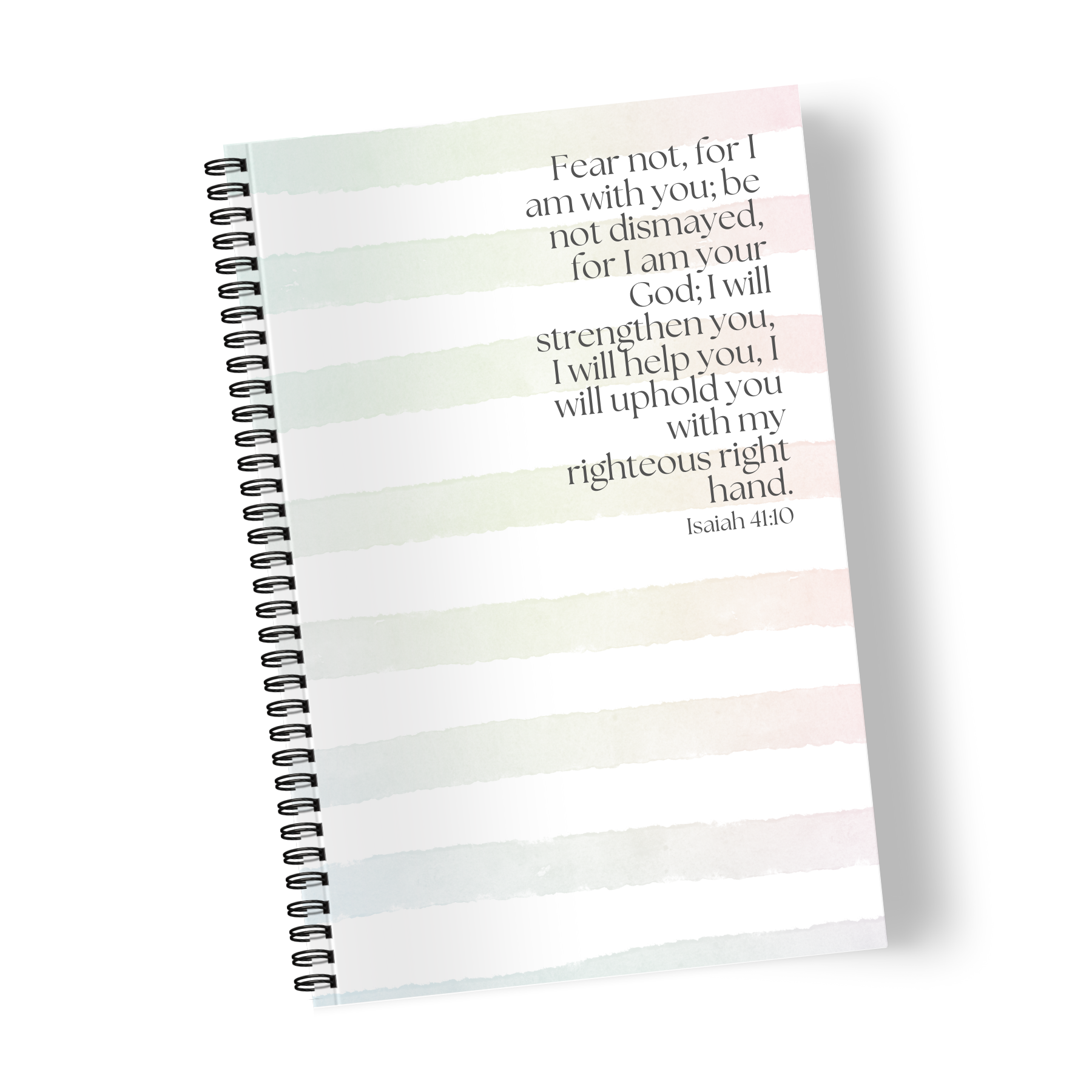 Isaiah 41:10 Rainbow Stripe Notebook