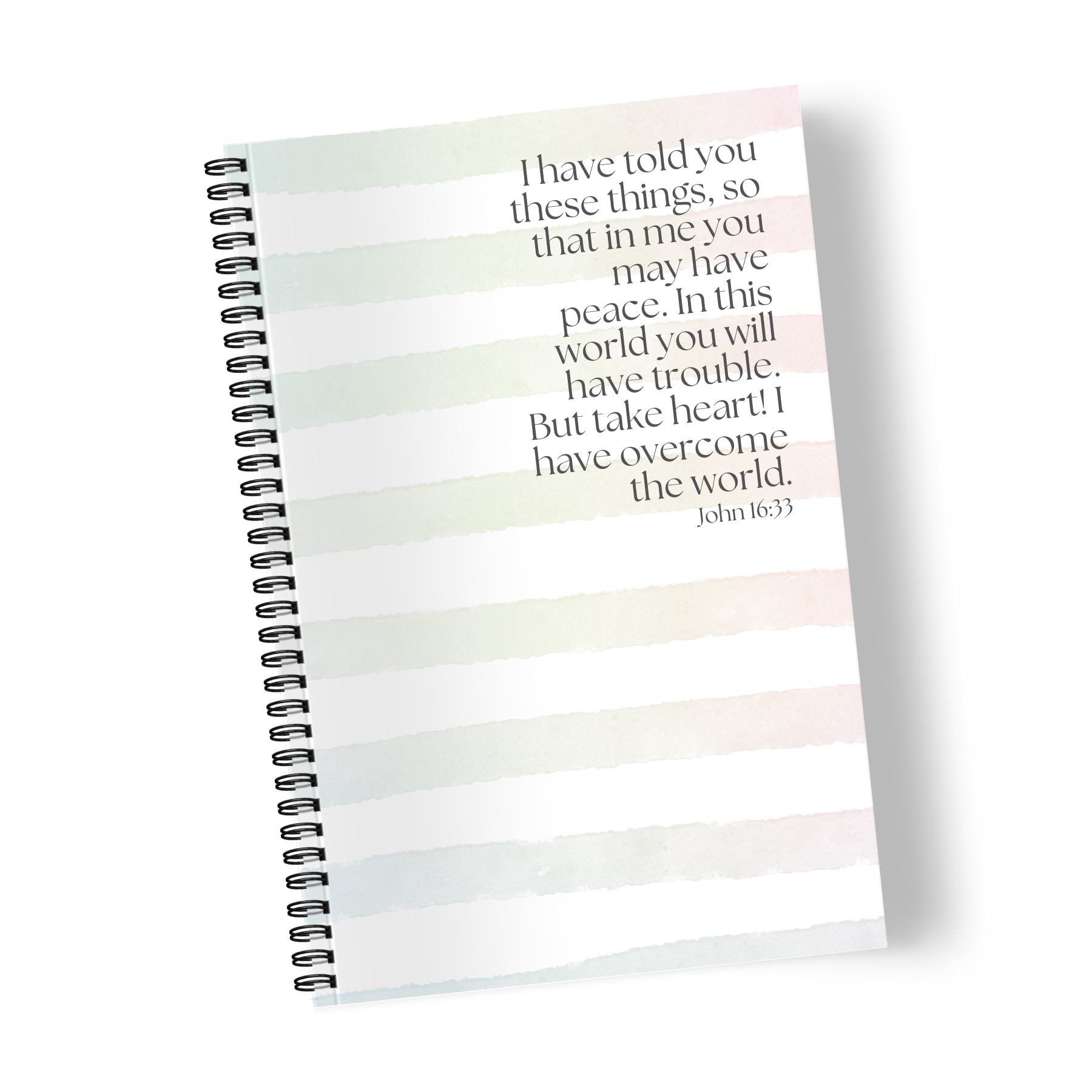 John 16:33 Rainbow Stripe Notebook