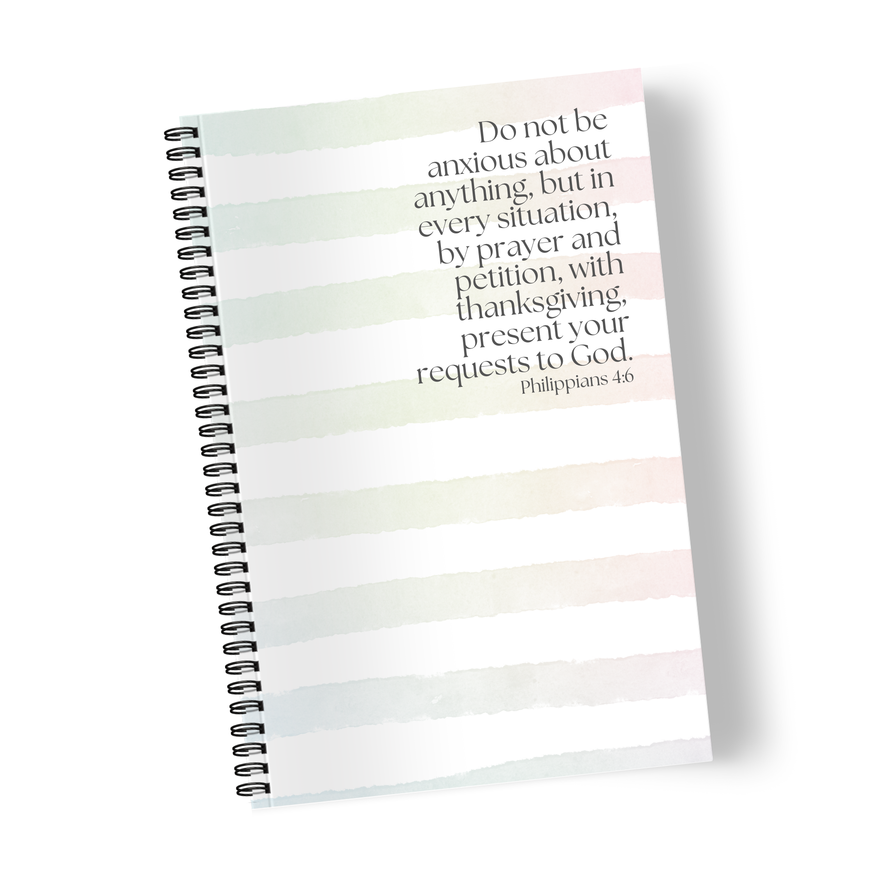 Philippians 4:6 Notebook - Rainbow Stripe - 150 Pages