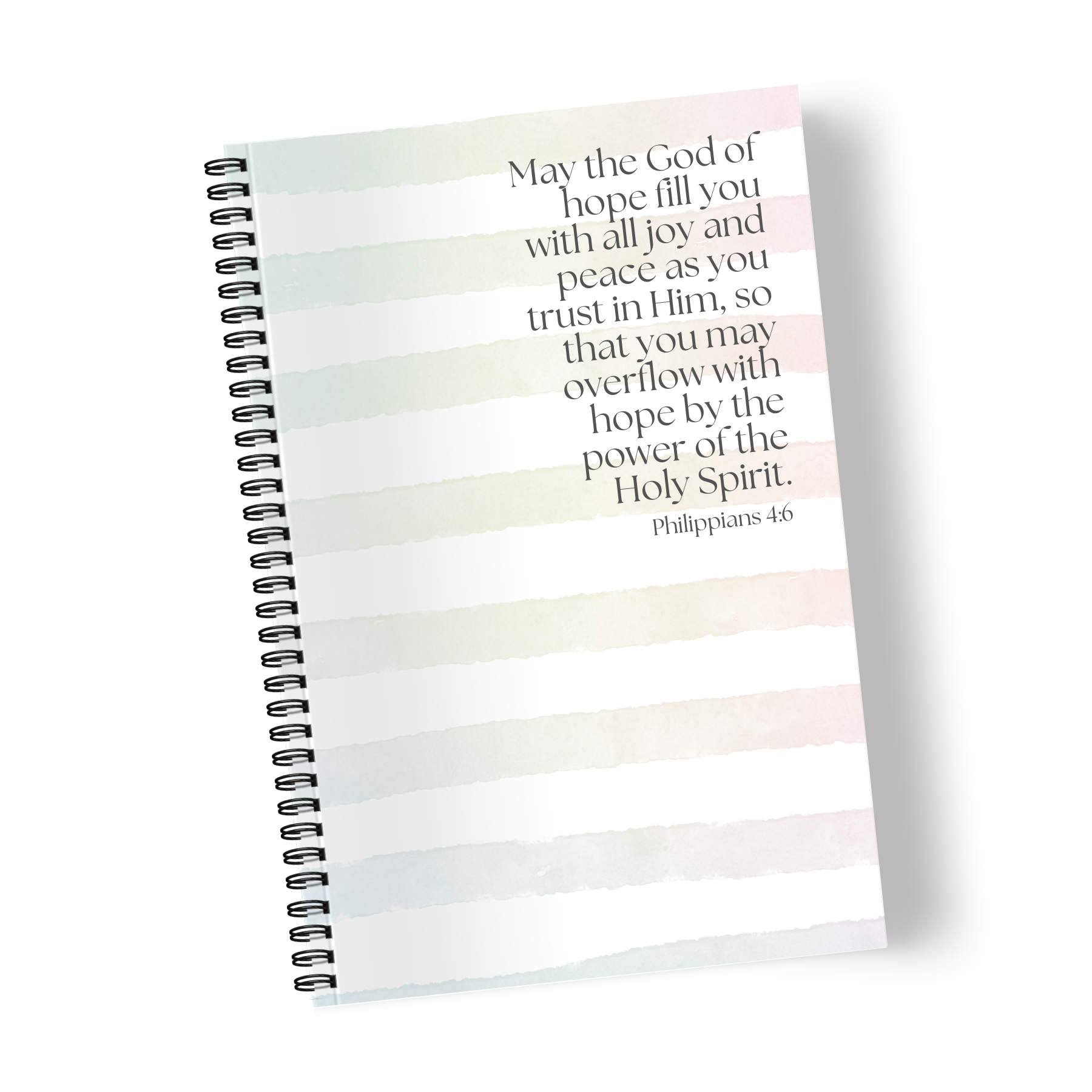 Romans 15:13 Notebook - Rainbow Stripe - 150 Pages