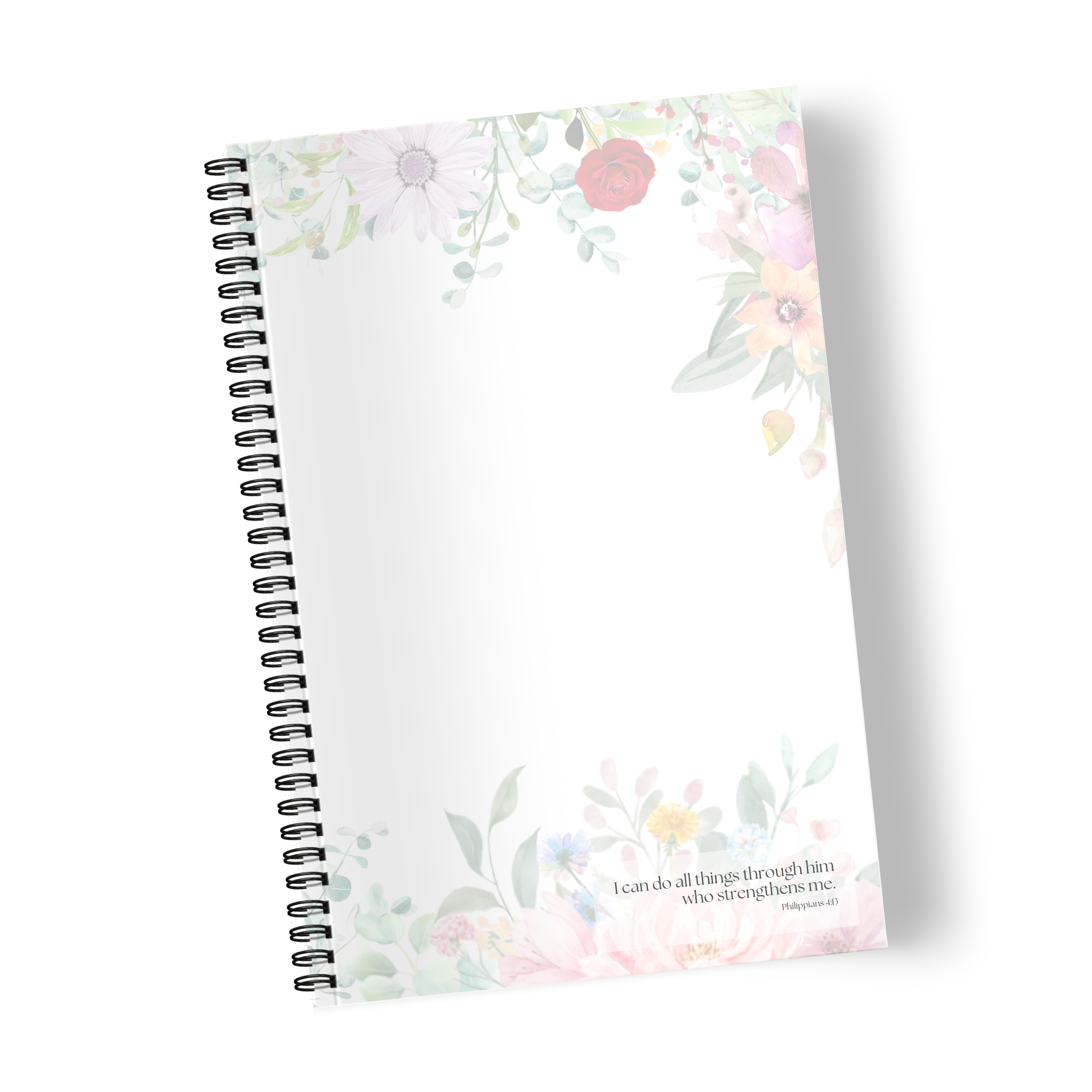 Philippians 4:13 Notebook - Floral- 150 Pages