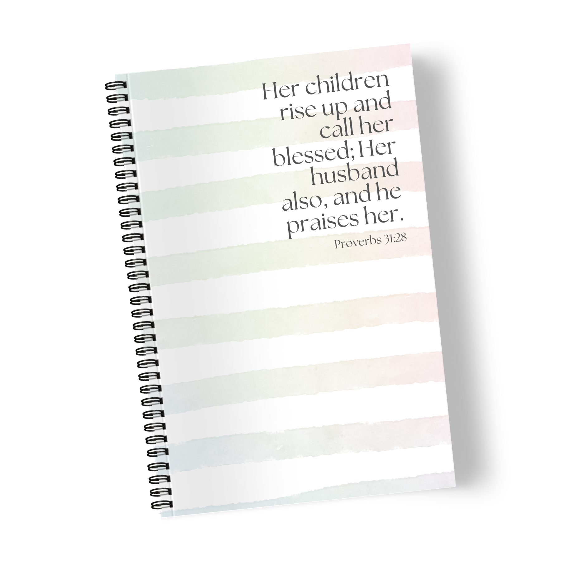 Proverbs 31:28 Notebook - Rainbow Stripe - 150 Pages